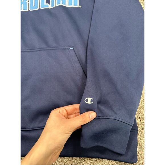 UNC Champion Carolina Pullover Hoodie Sweatshirt North Carolina Navy Blue Mens M - Picture 6 of 11
